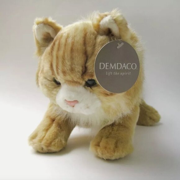 Demdaco 13" Maine Coon Cat Ginger Orange Striped Kitty Plush - Picture 1 of 11